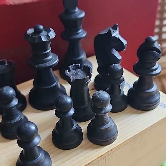 Vintage French Carved Wooden Chess Pieces - Picture 6 of 17